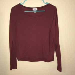 Old Navy burgundy long sleeve shirt; size small.